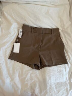 Aritzia Tailored Brown Anthem High-Rise Women's Shorts
